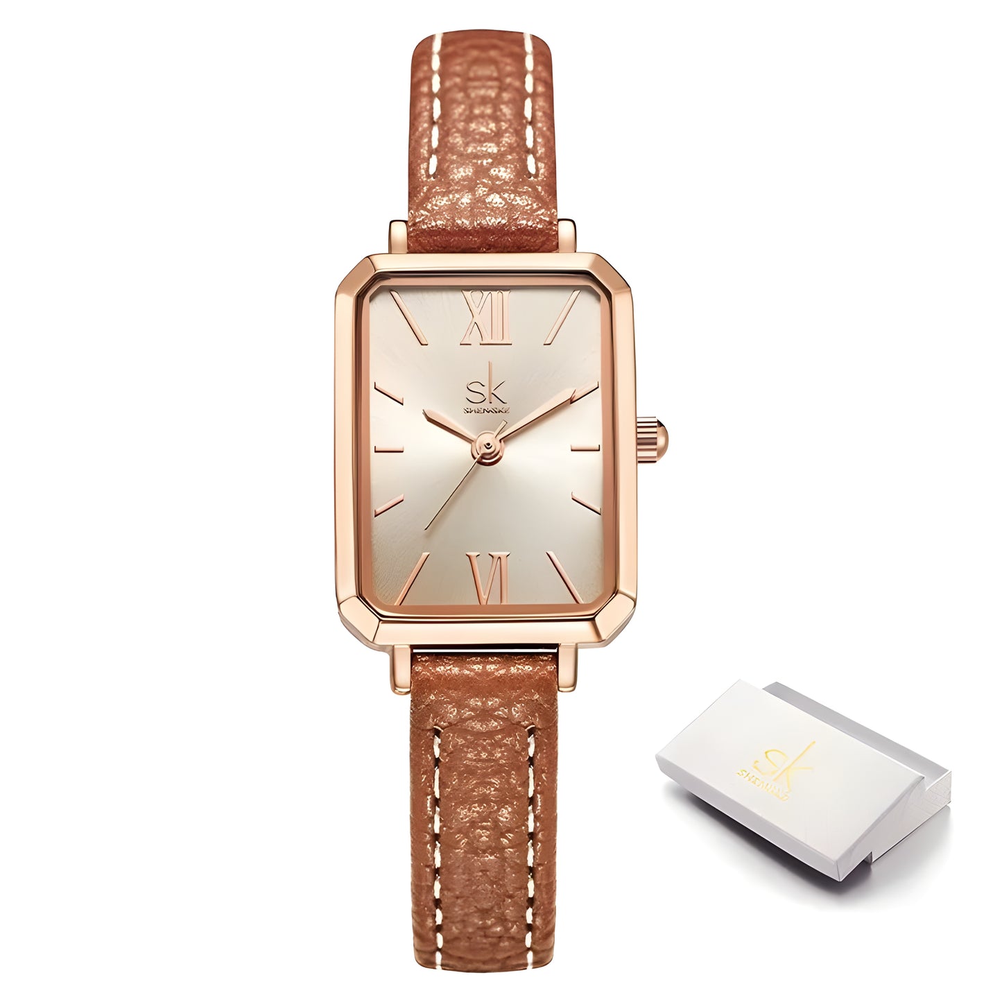 Relógio de Moda DouradoGlow™ Luxo em Detalhes