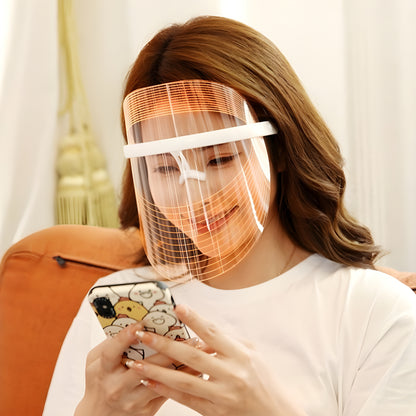 Máscara Facial LED PowerGlow™ para Beleza Rejuvenescida com 7 Cores USB