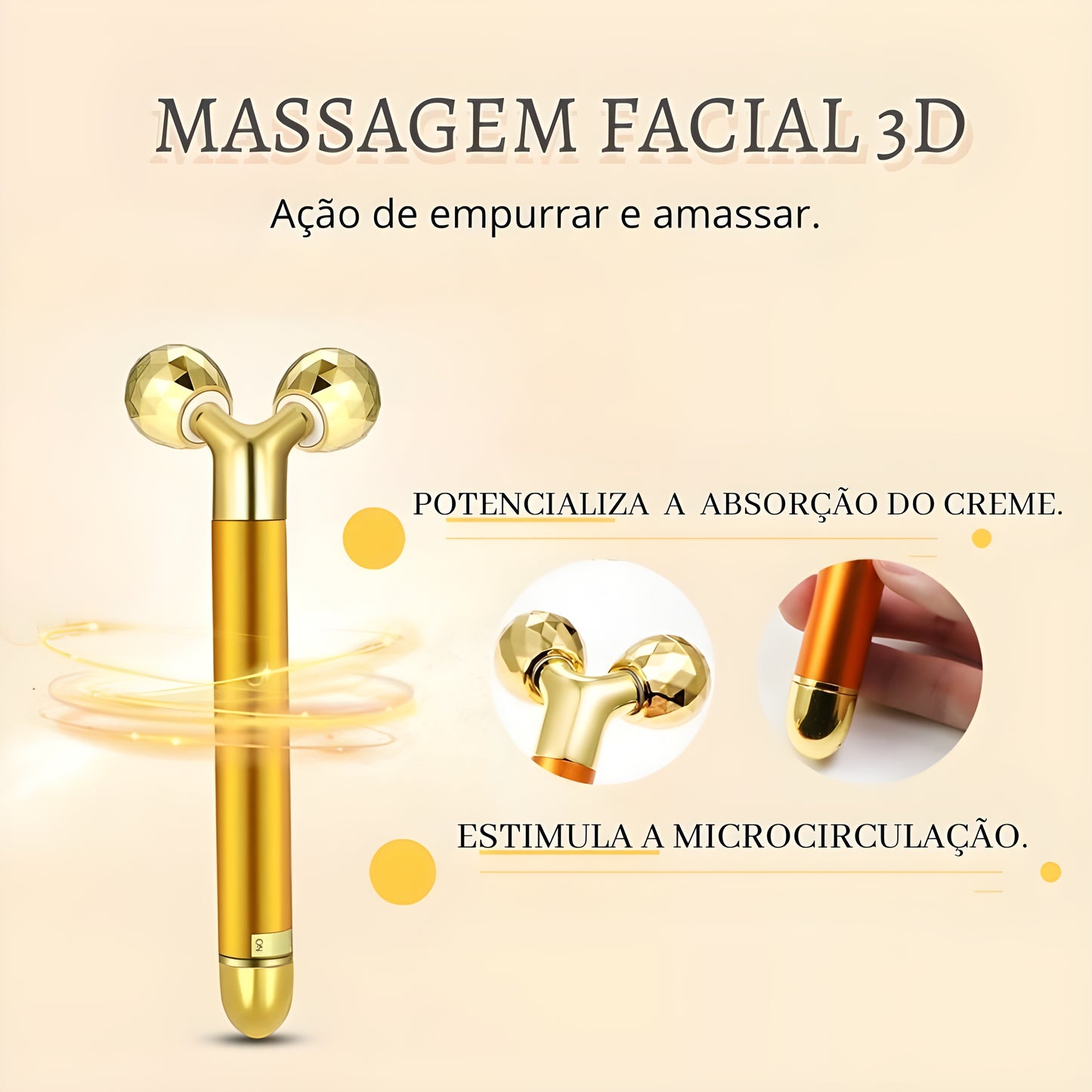 Conjunto de Massagem Facial 3D GoldRelax™
